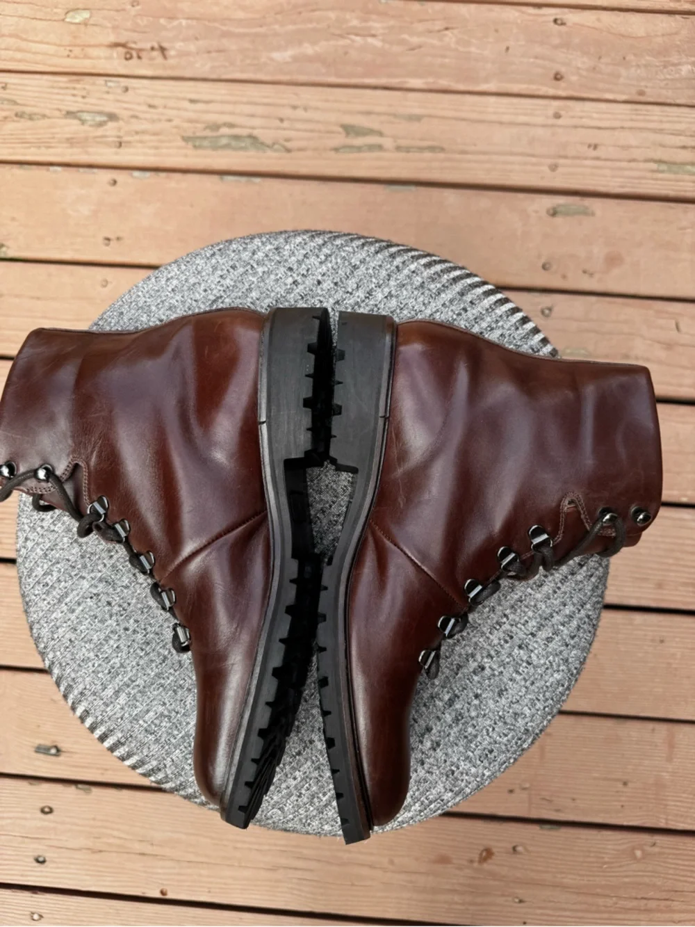 J. Peterman Italian Leather Hiker Boots Brown EU 41 W10 M8